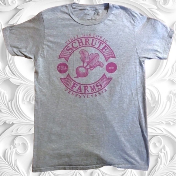 None Tops - The Office Schrute Farms T-Shirt Grey Size Medium